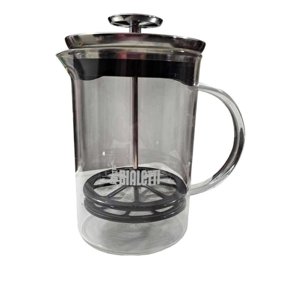 Bialetti French Press Coffee Maker 1L Borosilicate Glass Stainless Steel Silver